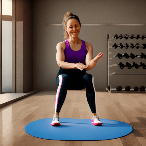 AI generated: Main subject: a woman performing a stretching exercise, specific action: reaching for her foot while...