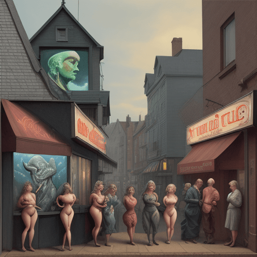 AI generated: a group of people painted on the side of a building, digital art, by Richard Pionk, digital art, pro...
