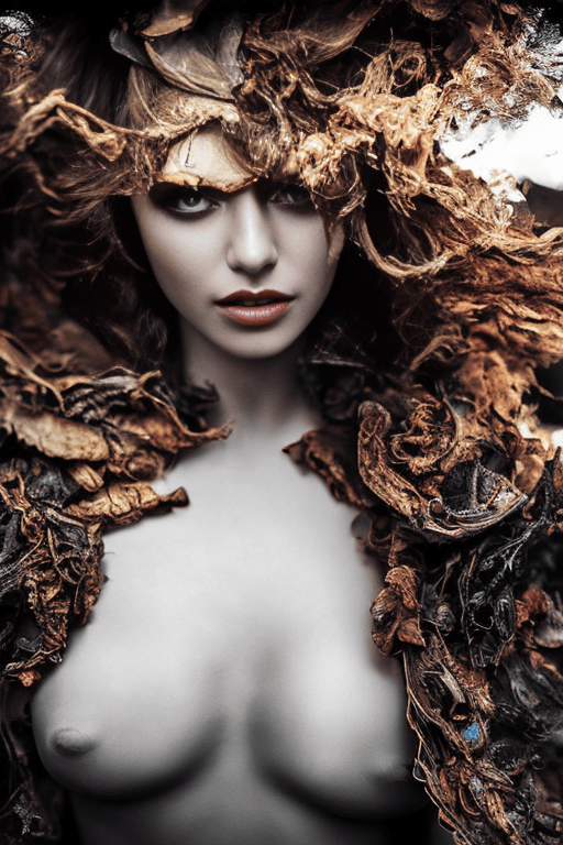 AI generated: skin from chaos, dark atmosphere, dust explosion inside, 18mm lens F1.8 {big breasts:0.3}{full portr...