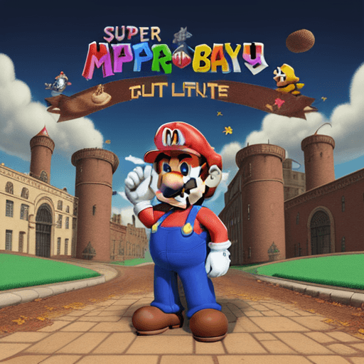 AI generated: super mario 64 but it is album cover of album Fall Out Boy - From Under The Cork Tree