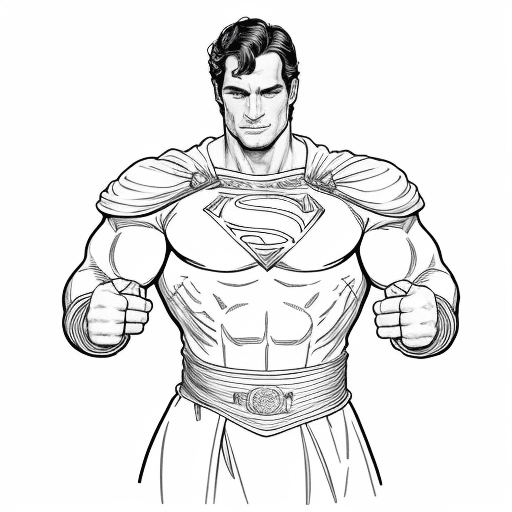 AI generated: Henry Cavill, Large hand drawed light coloring page, page of coloring book, simple clean line art, w...