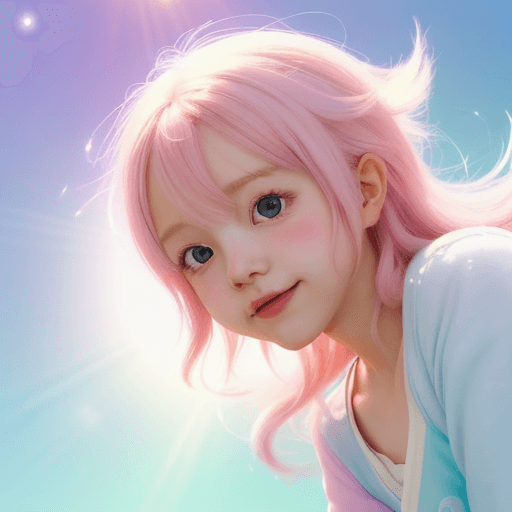 AI generated: Candid Shot, a cute anime mascot dissolving into adorable, pastel hues, blending into a soft, pastel...