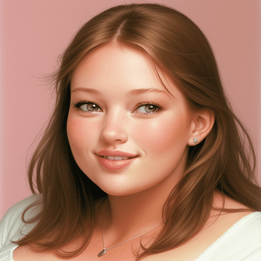 AI generated:  she is smiling she is very chubby she look very beautiful
She look kind of like young kate moss