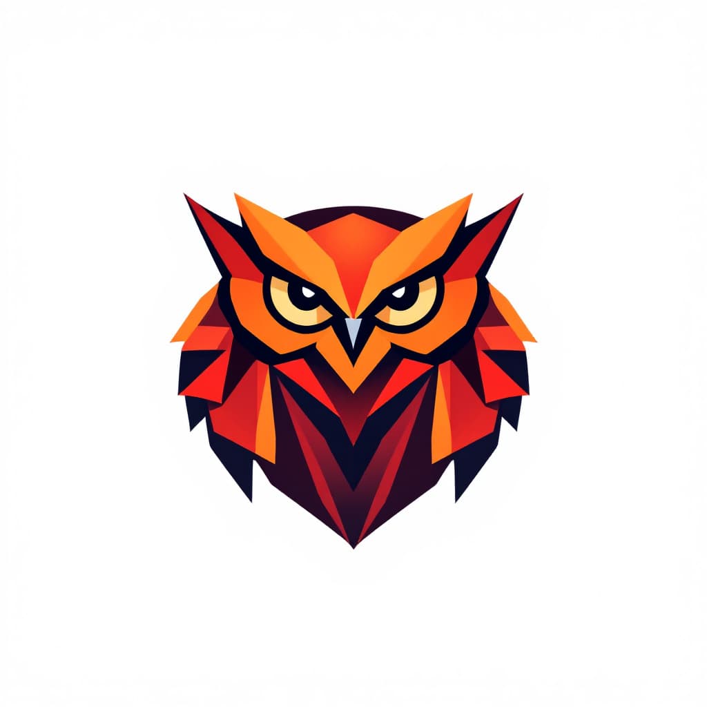 AI generated: A sleek and modern logo design for a tech startup, featuring a stylized geometric owl icon with shar...