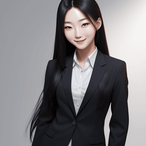 AI generated: portrayal of a charismatic Korean student, Whole body shot, with an engaging smile and sharp, calm l...