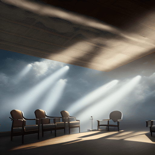 AI generated: waiting room to heaven, god rays, cinematic lighting, intricate details, genius, 8k, clouds, beautif...