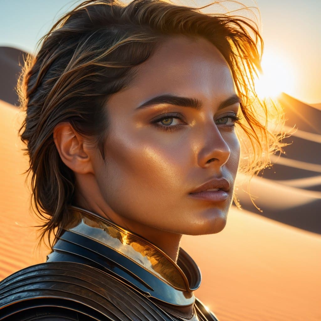 AI generated: epic realistic, portrait art of dune, 8 k ultra realistic, lens flare, atmosphere, glow, detailed, i...