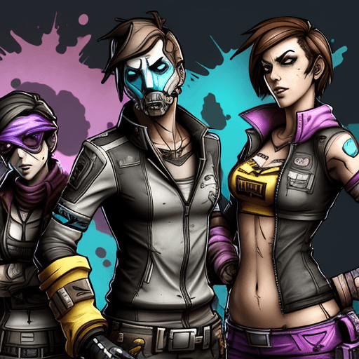 AI generated: High resolution background image borderlands boss style with splashes