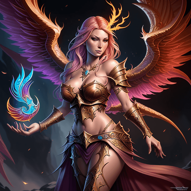 AI generated: a very beautiful highly detailed, phoenix marie, fantasy concept art, fantasy art, epic fantasy card...