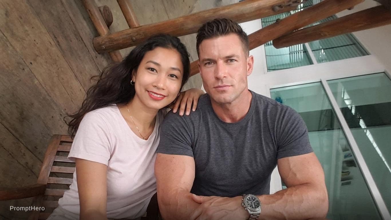 AI generated: remove the pathetic beta whiteboi cuckold larry and replace him with a real man - a muscular Black a...