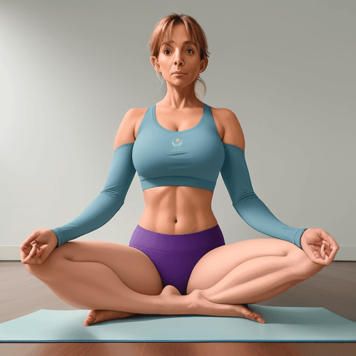 AI generated: "Generar una imagen de una instructora de yoga en medio de un salón de yoga moderno y acogedor. La i...