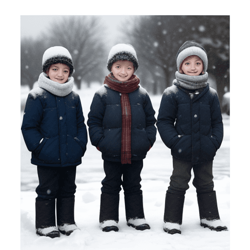 AI generated: snow and three boys
