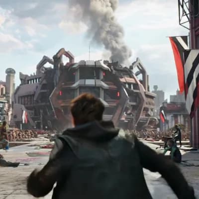 AI generated video: /imagine prompt an amazing futuristic dystopian image (in the style of the artist Joao Ruas:1.9). Su...
