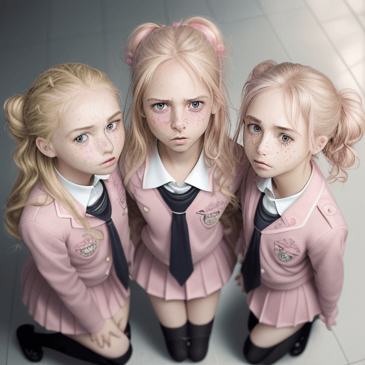 AI generated: photorealistic 3 real girls, little tits, czech girls, detail face and eyes, perfect detail face, yo...