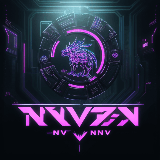 AI generated:  logo with text "NV", cyberpunk style, HDR, 4k, high resolution