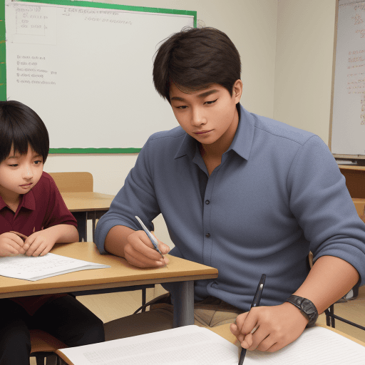 AI generated: Mentor is accompanying a student.