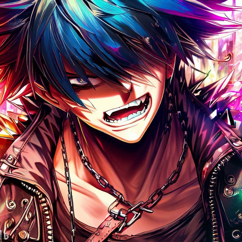 AI generated: anime, punk, smartphone wallpaper, ultra hd, high definition