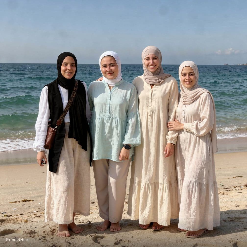 AI generated: porn on beach with sea wear 