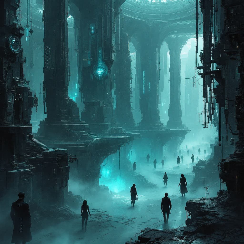 AI generated: the best of the art gallery's, in the style of oliver wetter, alberto seveso, cyberpunk dystopia, da...