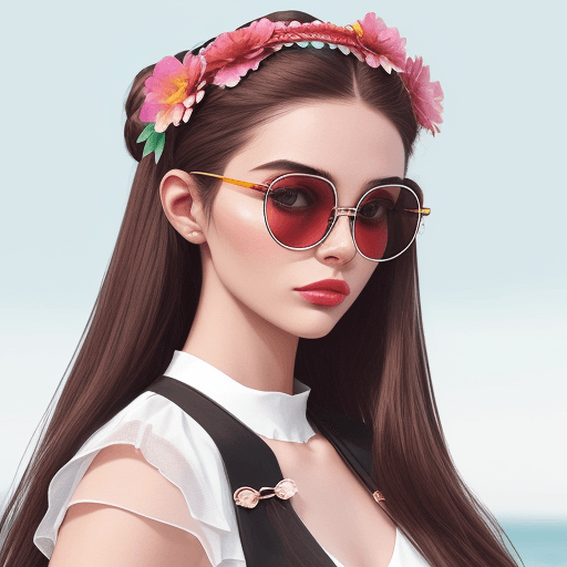 AI generated: disposable photography of beautiful fashion model, wearing huge flower hairband, 8k, photo realism, ...