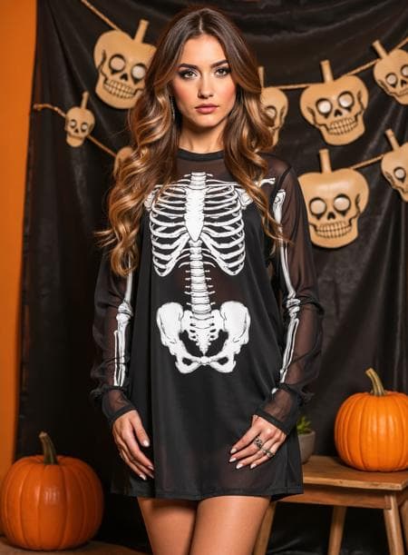Halloween Skeleton Outfit FLUX