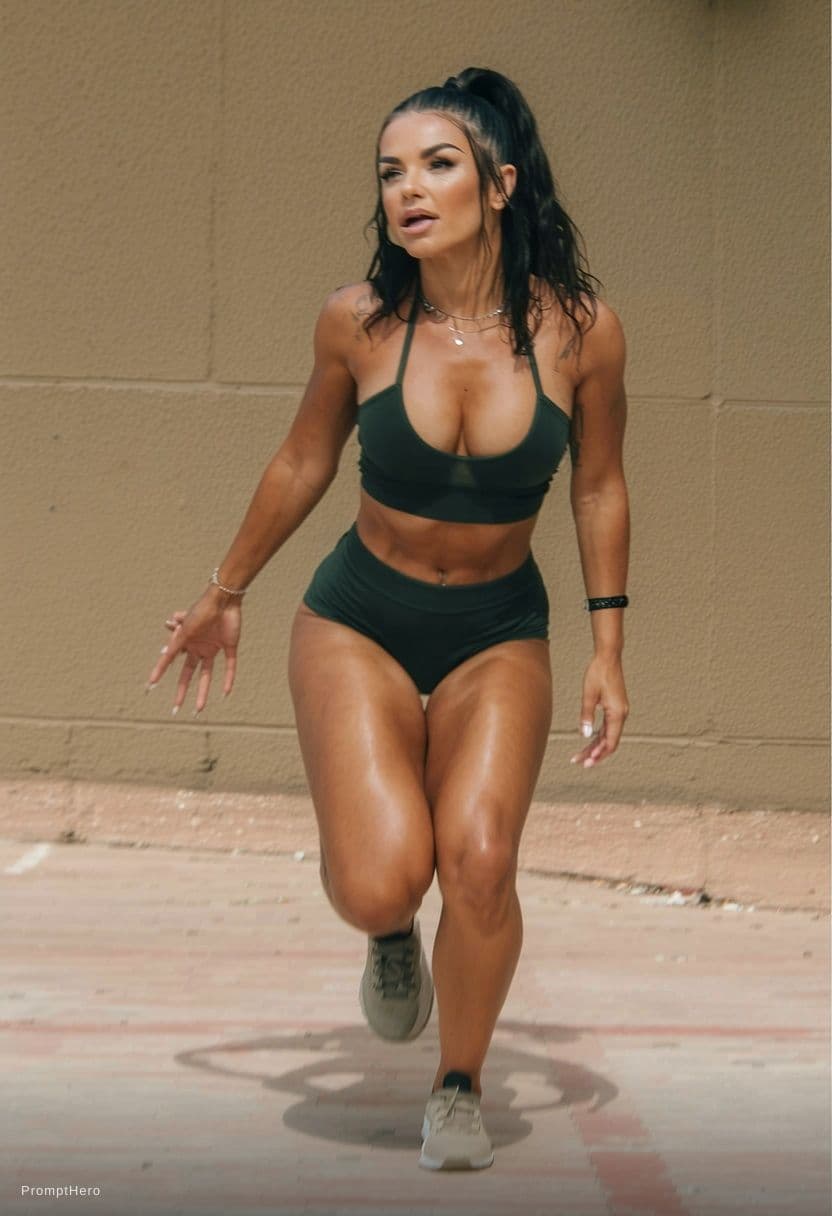 AI generated: She is bent over 