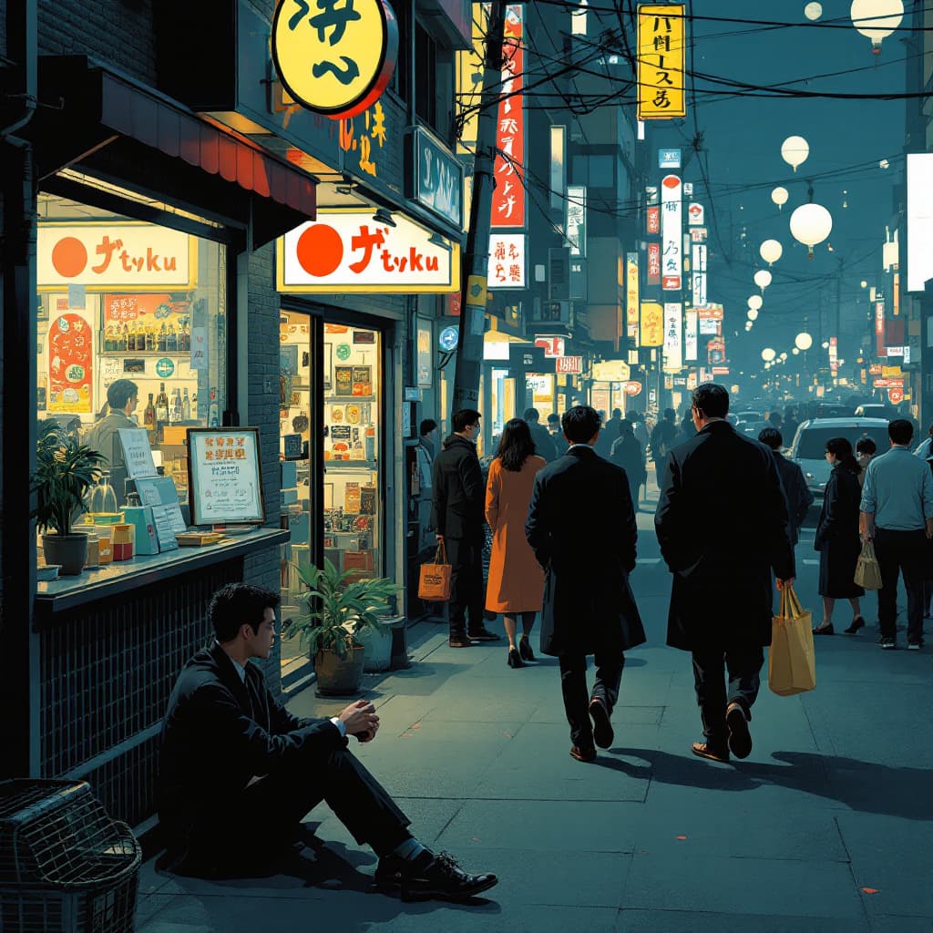 AI generated: An illustration of nightlife in tokyo inspired precise visuals blending realistic details with surre...