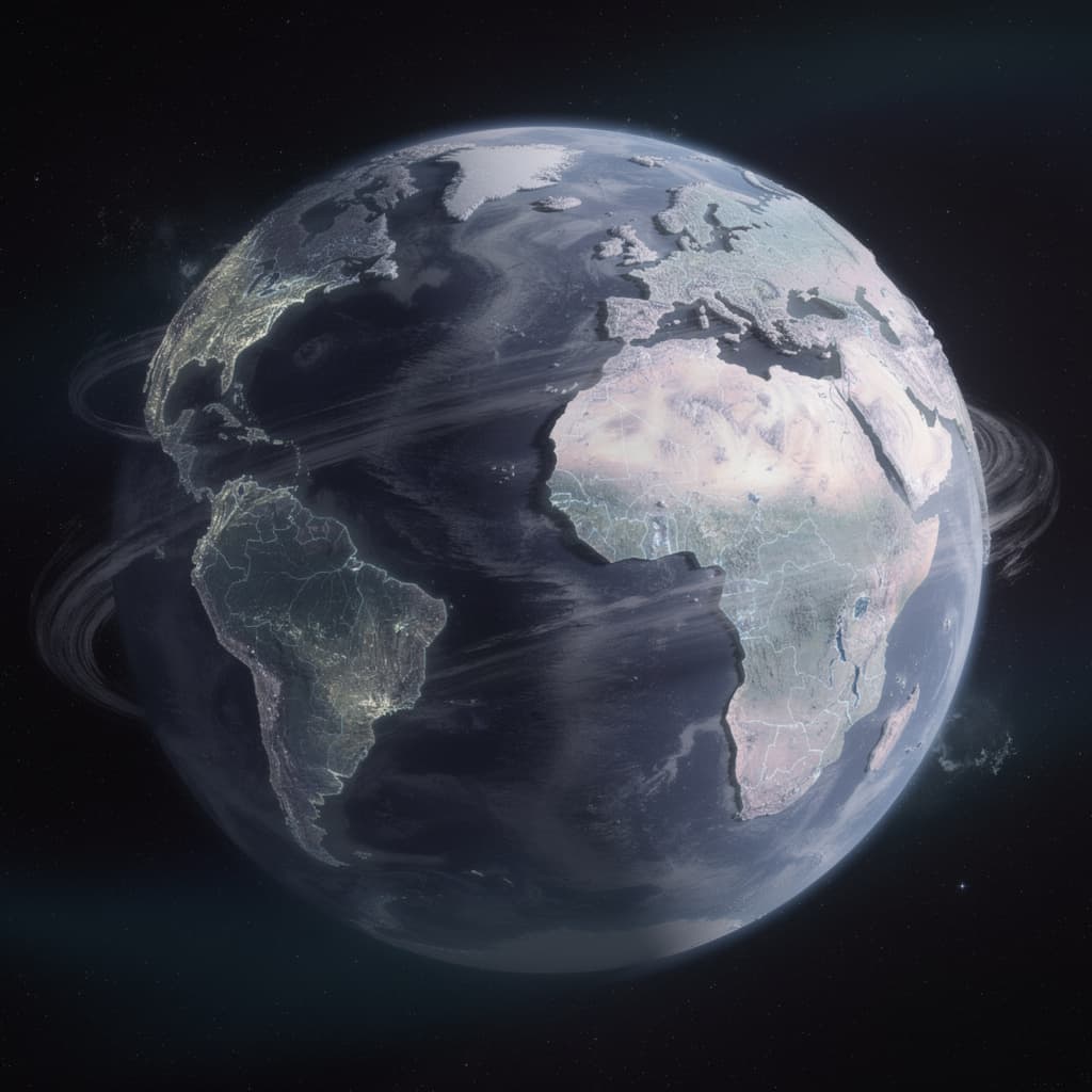 AI generated: Create a Sci-Fi image of a planet. A Rogue Ice World, Planet. Within the Void of Space.

Not an imag...