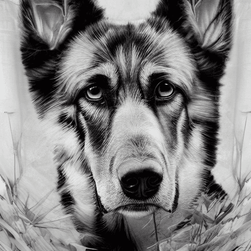 AI generated: illusion portrait of a German shepherd, trending on artstation, sharp focus, studio photo, intricate...