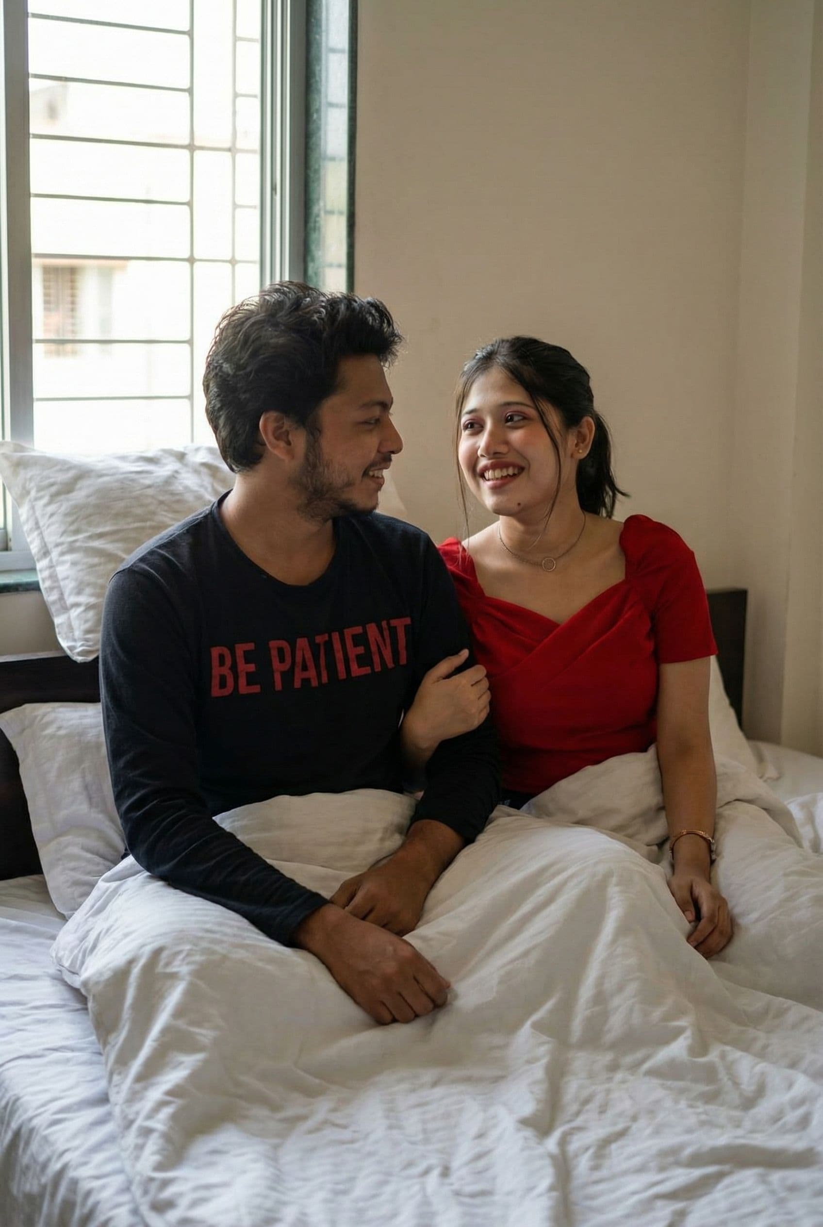 AI generated: Both are having intimacy at bed