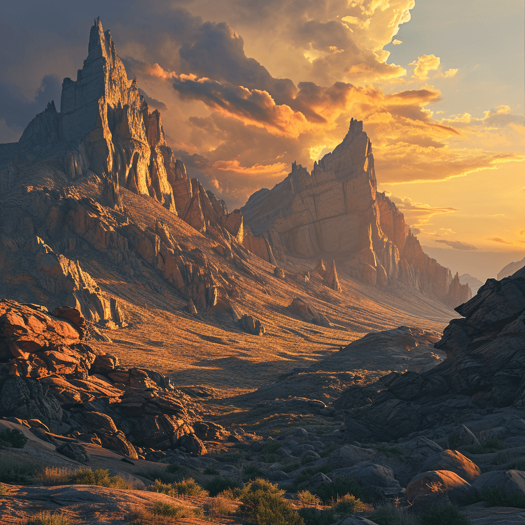 AI generated: saharian landscape at sunset , 4k ultra realism, BY Anton Gorlin, trending on artstation, sharp focu...