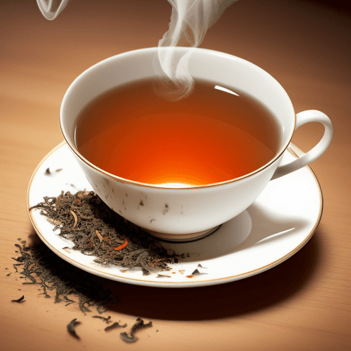AI generated: Imagine a tornado of tea ingredients, dropping down into a tea cup.