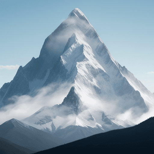 AI generated: big mountain 
one man
