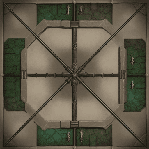 AI generated: topdown picture of a Dungeon floor, from above, topdown view, 4x4 suares, warhammer quest style.
