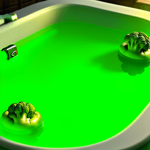 AI generated: human broccoli chilling in a hot tub ultra realistic 4k
