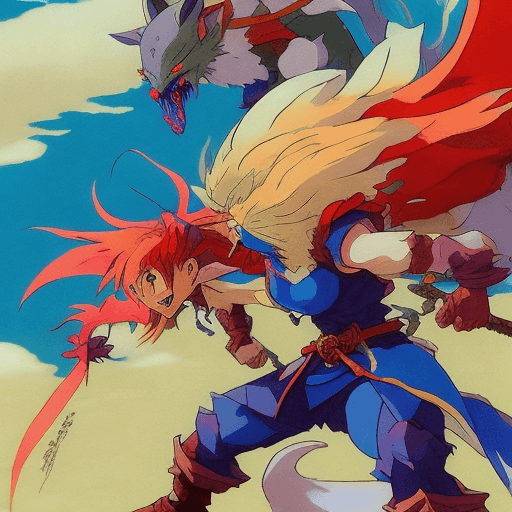 AI generated: Breath Of Fire, fantasy art, sharp focus, vibrant colors, cel-shaded, deviantart, trending on Artsta...