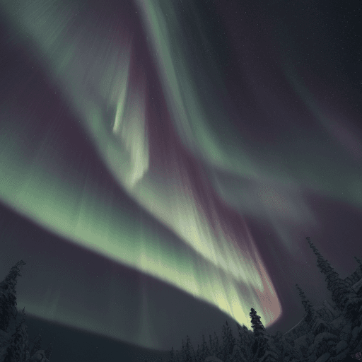 AI generated: northern lights on pandora
