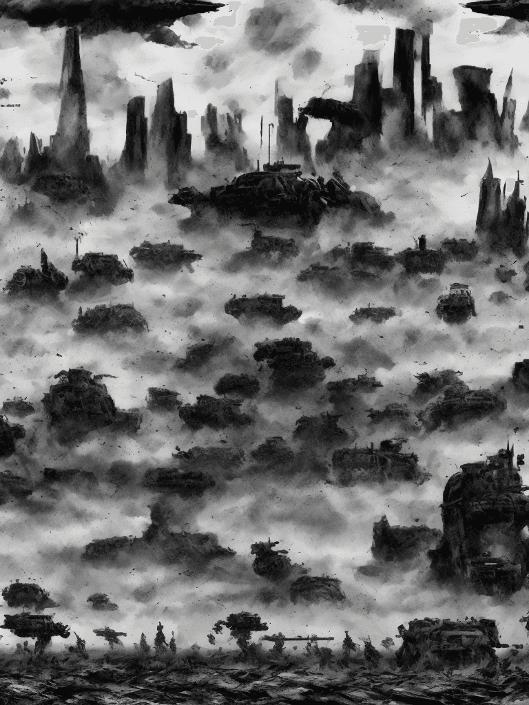 AI generated: "Memories in Monochrome"
In this illustration, a surreal battlefield stretches to the horizon, its l...
