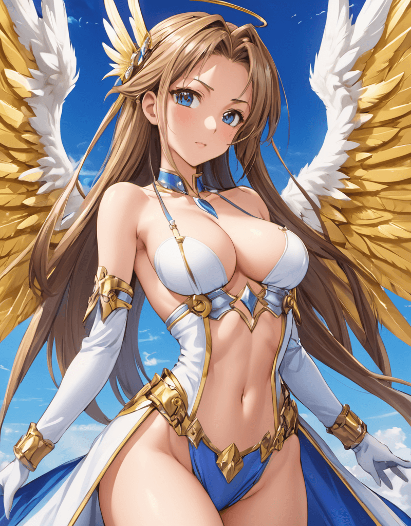 AI generated: <lora:BelldandyV4:0.8>, Belldandy, <lora:AngelicWarriors_v1:0.6>, wings, angel, armor, priestess, 1g...