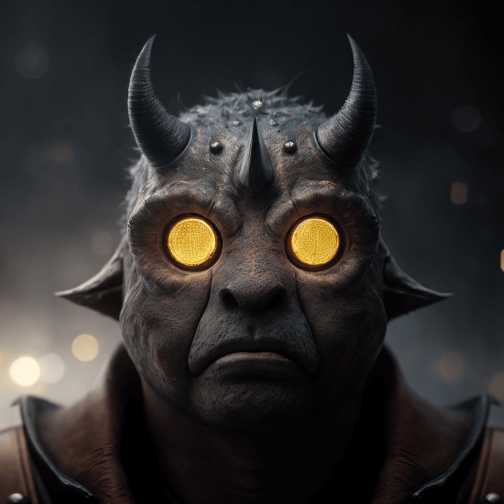 AI generated: Portrait photo of stop monster, ((light bokeh)), ((stop)), (stop warning), go back, retreat, return,...