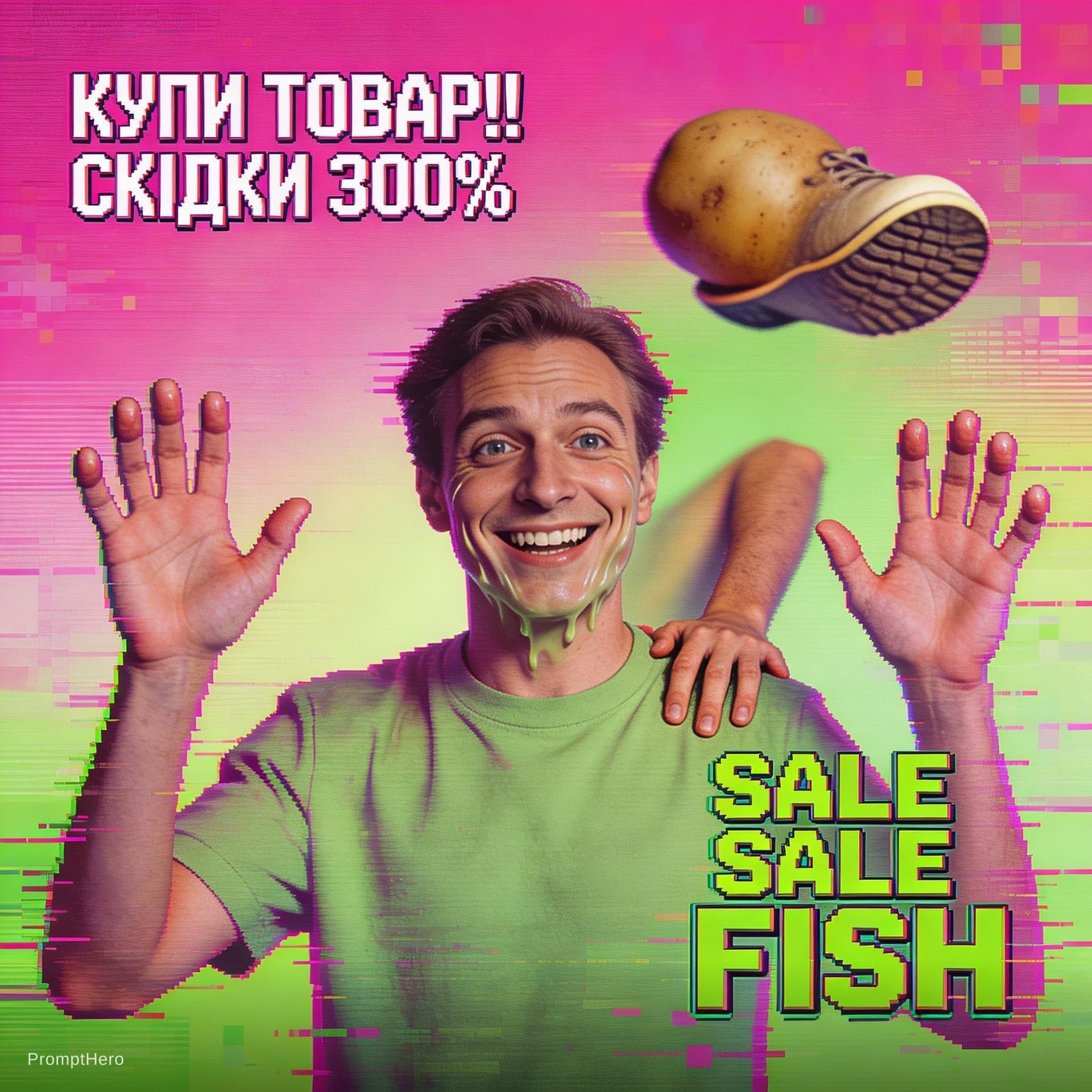 AI generated: *Early 2000s internet banner ad, extremely bad AI-generated image from 2015 style, deep dream aesthe...