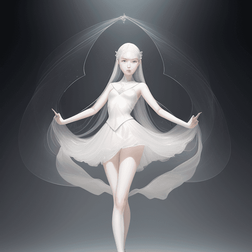 AI generated: a gorgeous girl with delicate features,full body,sliver big eyes,pale white skin,Gauze skirt, slende...