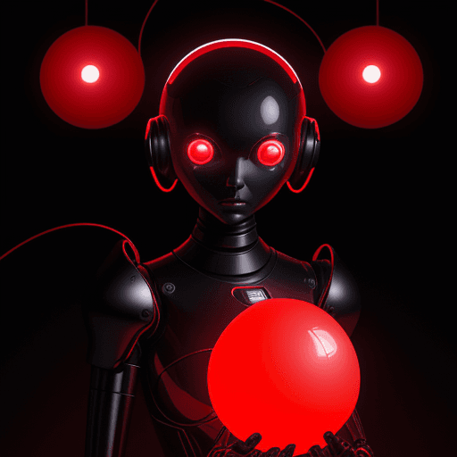 AI generated: the cover art of rood magazine has a sphere, a worm, and a glowing red light, in the style of concep...