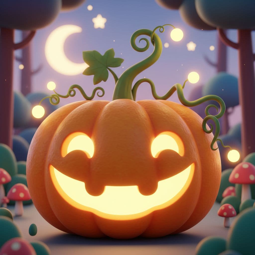 AI generated: “3D cartoon pumpkin with a glowing smile, whimsical and friendly.”