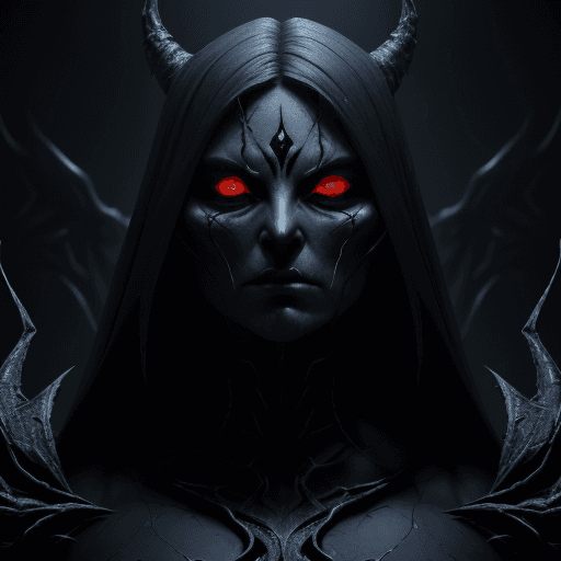 AI generated: A Photo of An amazing dark creature, incredibly sombre appearance with a hellishly evil soul, in the...