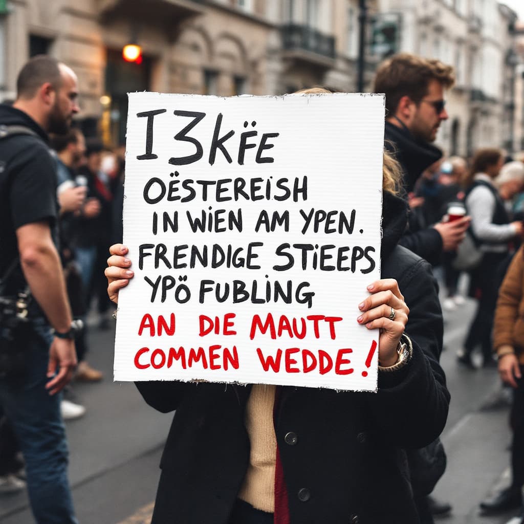 AI generated: zeige ein östereich in wien am yppenplatz, wenn die fpö an die macht kommen würde



