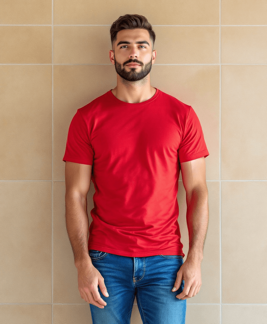 AI generated: Hyper-realistic image of a handsome caucasian man, dark burst-taper hair, trimmed short shaved beard...