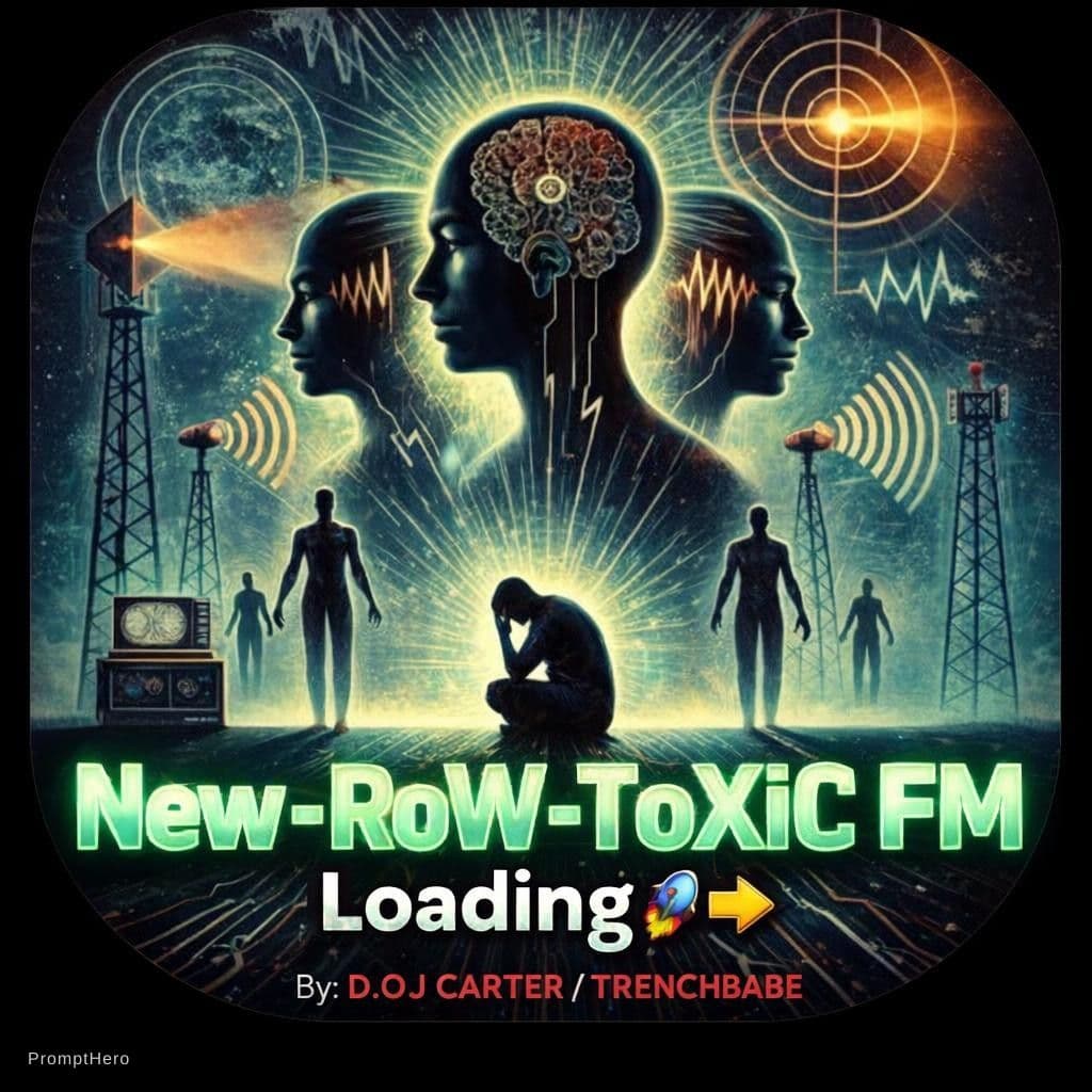AI generated: A website profile pic for a Radio station called New-RoW-ToXiC FM Loading 🔜 By : D.O.J CARTER/TRENC...