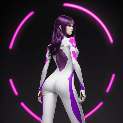 AI generated: High resolution photography, neon colors, HDR  full body, one beatiful girl, slender face, long dark...