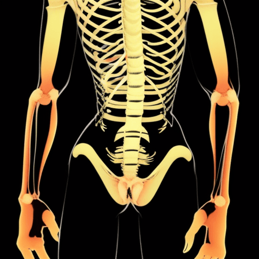 AI generated: a human body in which the spinal column is highlighted, in cartoon like style